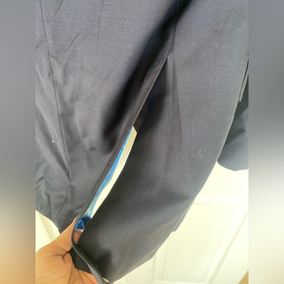 INDOCHINIO NWOT Navy Blazer w Vibrant Cloud Lining, Shoulder Pads & Gold Buttons - Picture 7 of 11
